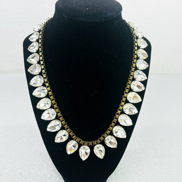 Loren Hope Jewelry - Loren Hope Sylvia Collar Statement Necklace Clear Glass Crystals Gold $198